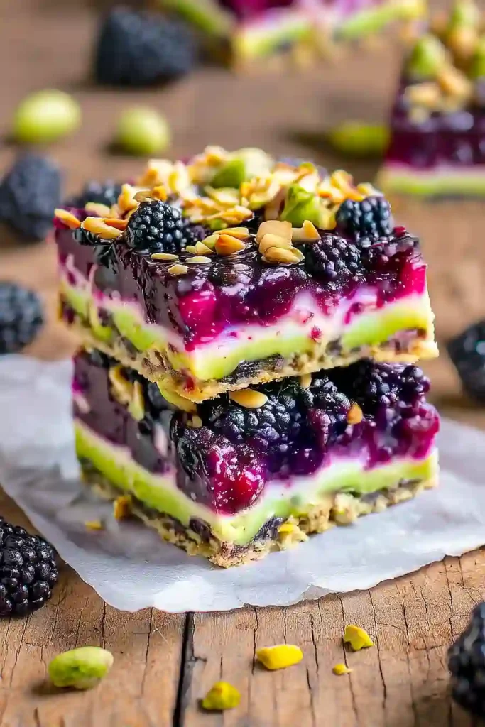 Blackberry Pistachio Bars
