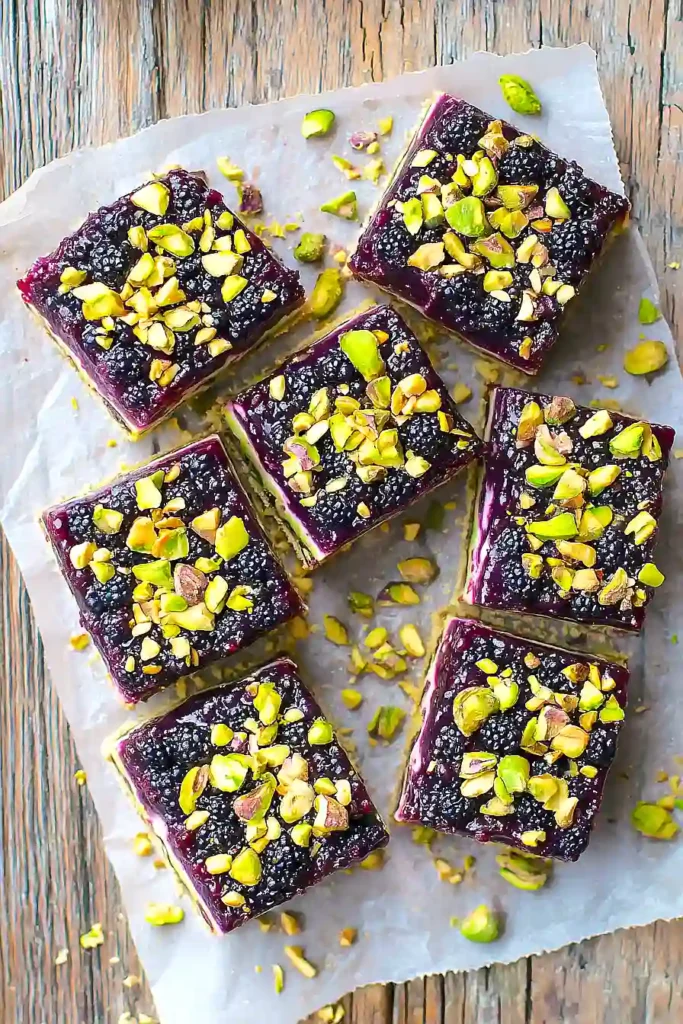 Blackberry Pistachio Bars