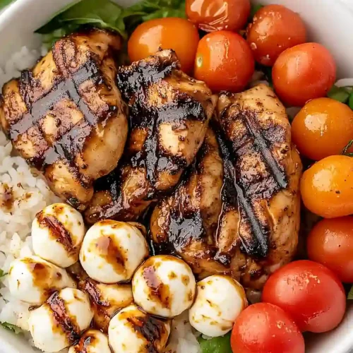 balsamic chicken rice bowl