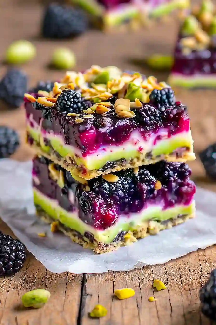 Blackberry Pistachio Bars