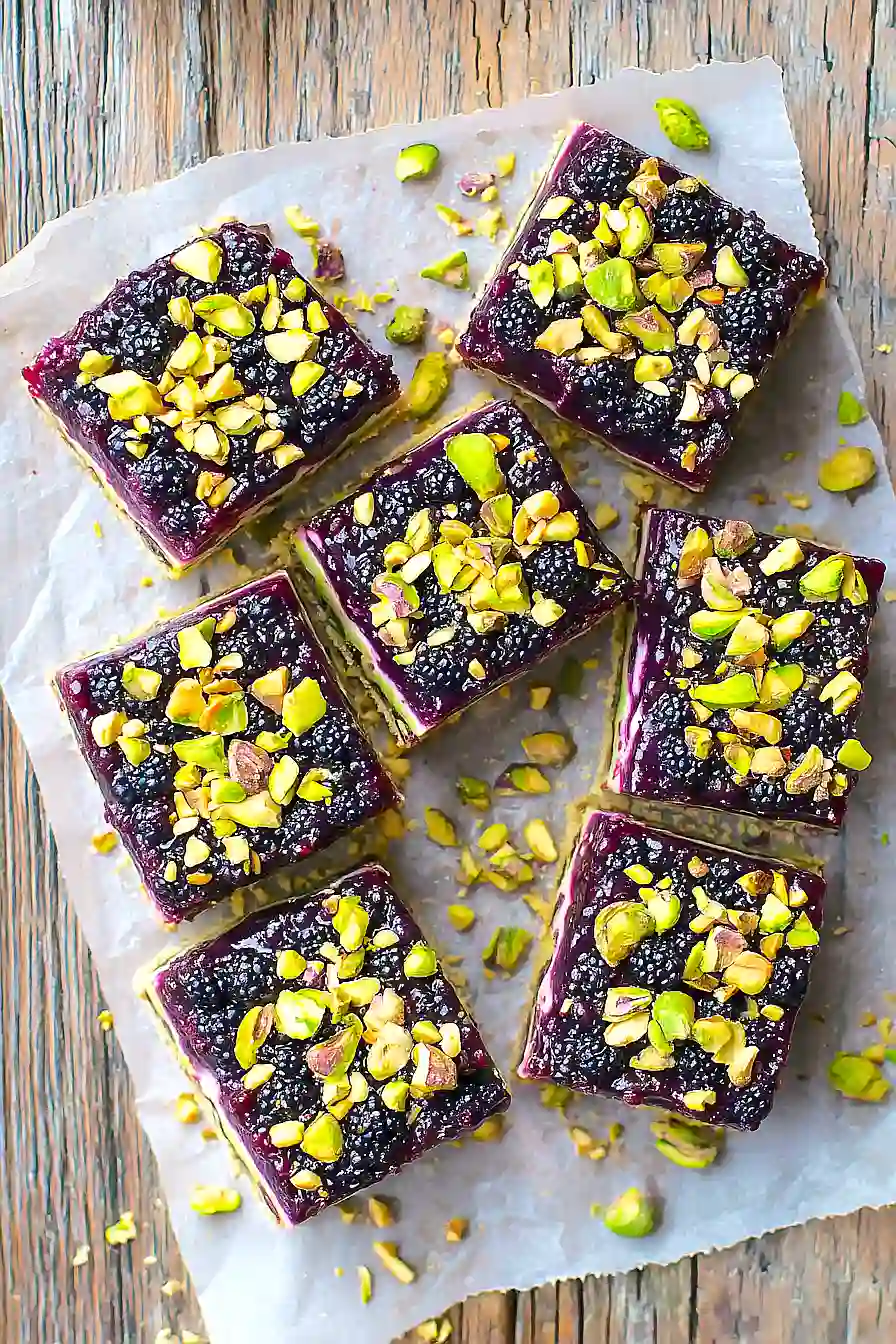 Blackberry Pistachio Bars