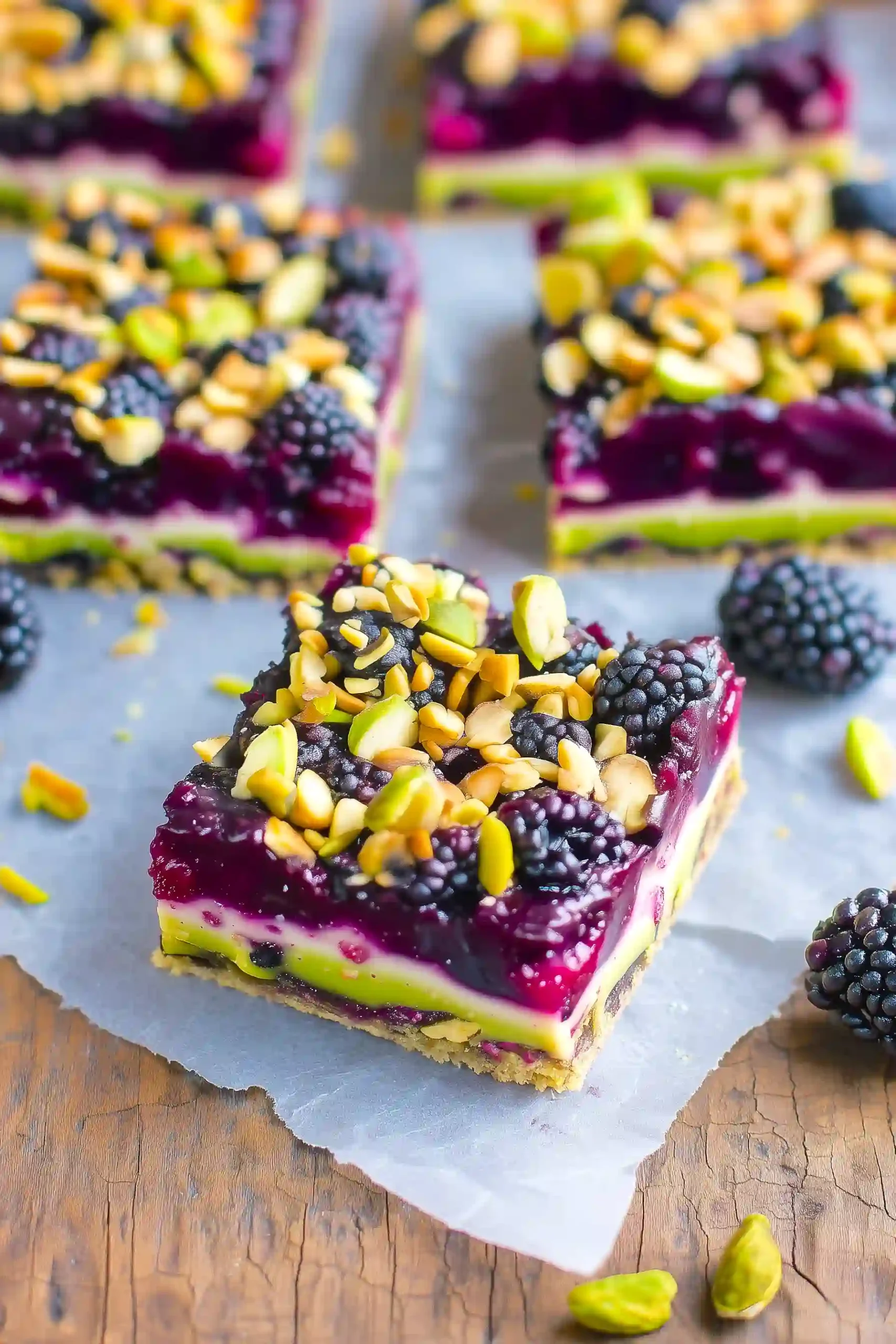 Blackberry Pistachio Bars