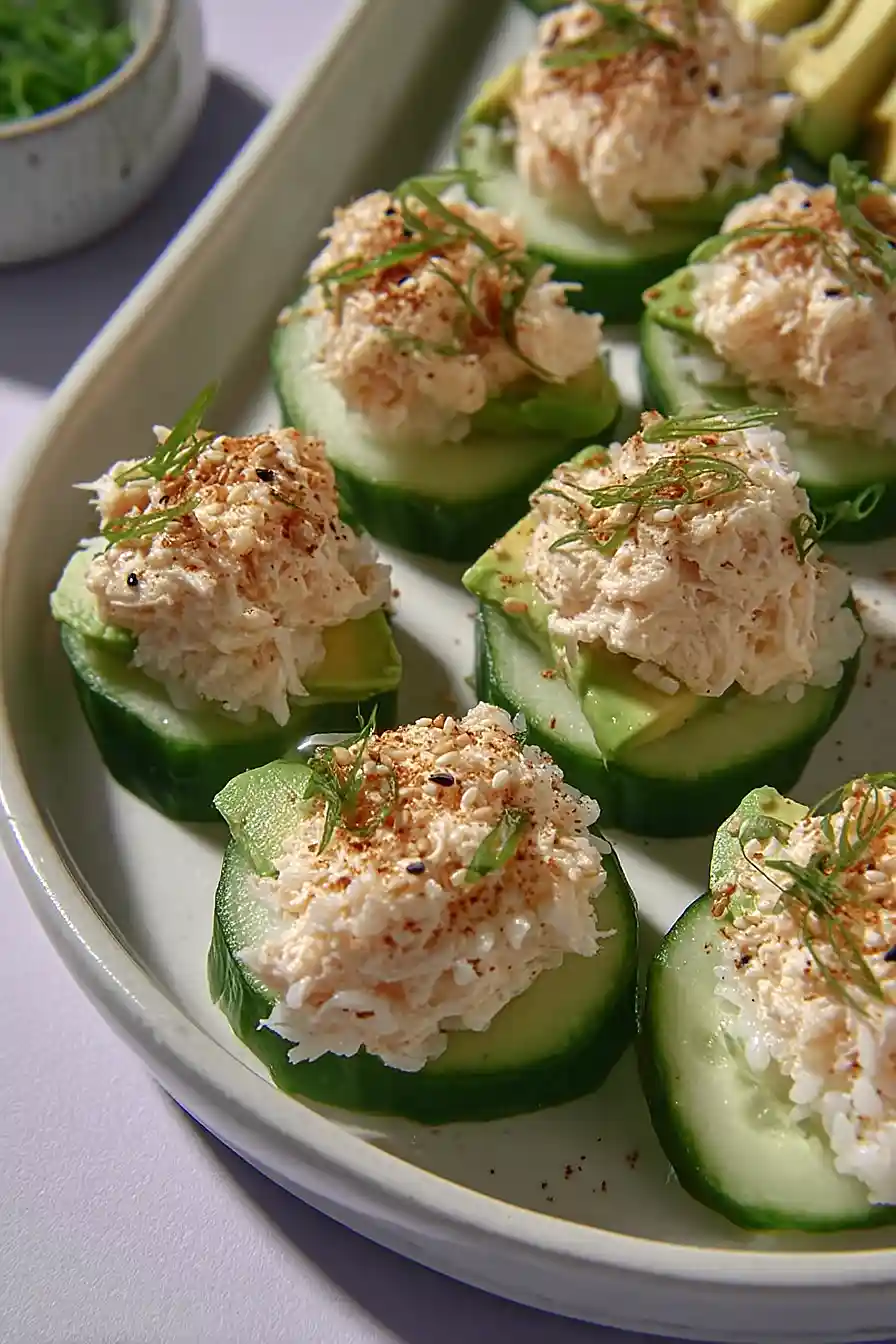avocado cucumber sushi bites