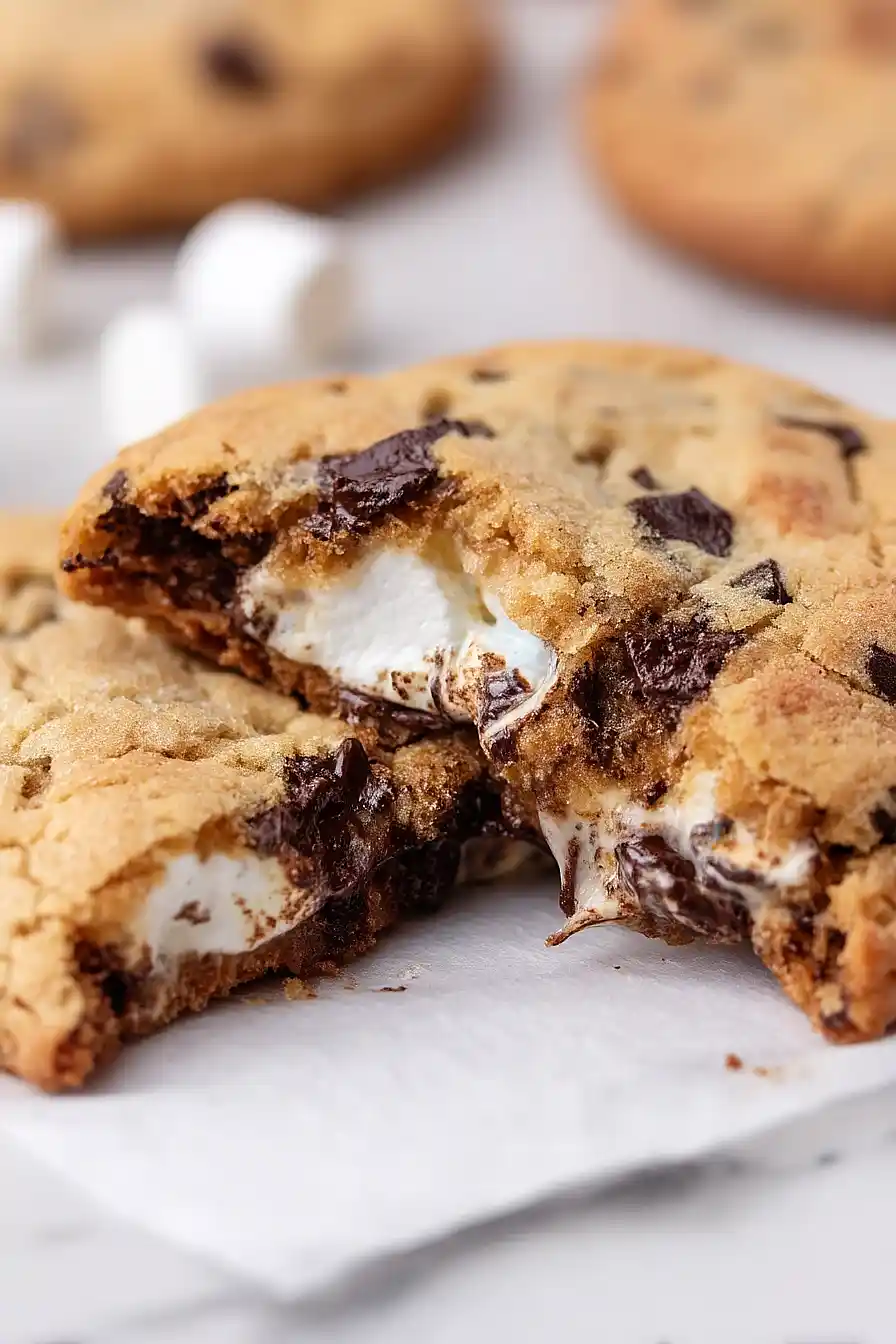 s'mores stuffed cookies