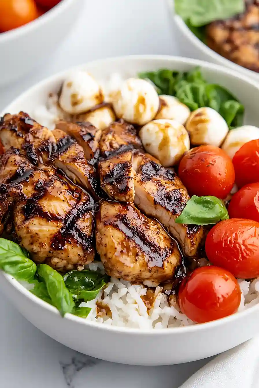 balsamic chicken rice bowl