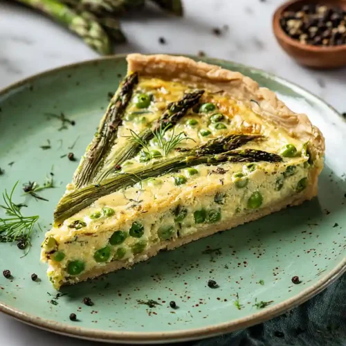 vegan quiche with asparagus