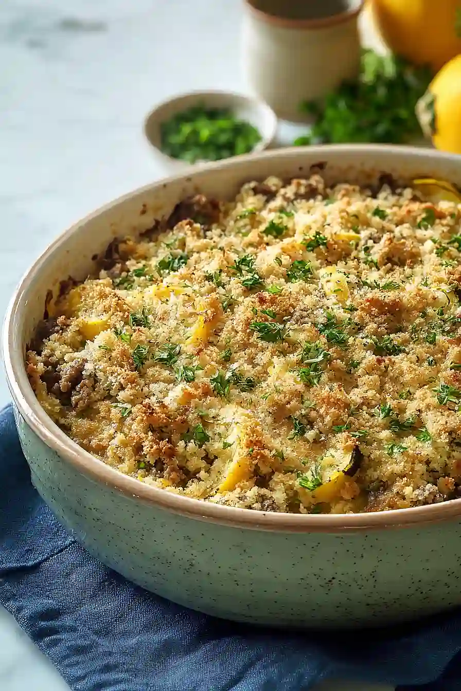 yellow squash hamburger casserole